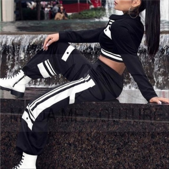 Casual Trendy BLACK JOGGER SET - Picture 2 of 5